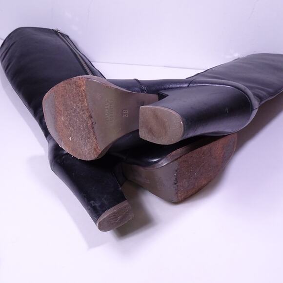 Theory Women's Eames Atello Leather Boot Tall Boots Sz 38 Black - Picture 10 of 12